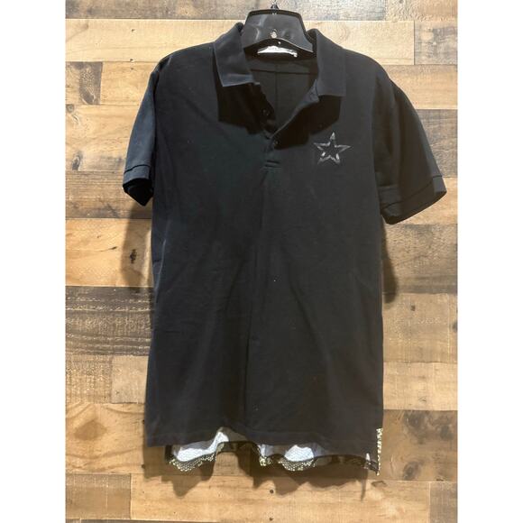 Givenchy Black Polo Shirt with Snakeskin Back Detail – Size Medium Men - Picture 2 of 10
